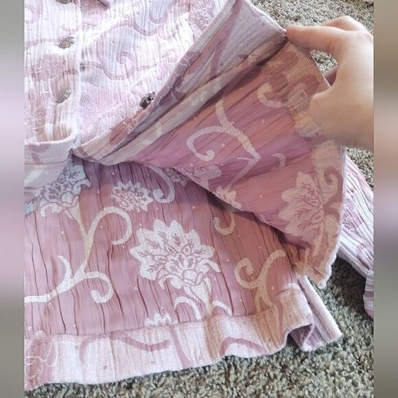 Draper's and Damon's Petites Women's Size PL Pink/Purple Floral Button up Jacket - Picture 9 of 15